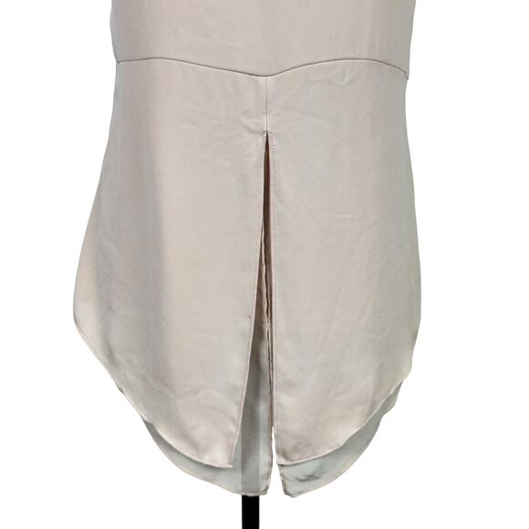 BCBGMaxazria Mishelle Blush Pink Lace V-neck Split Back Sleeveless Blouse Tank - Picture 8 of 11